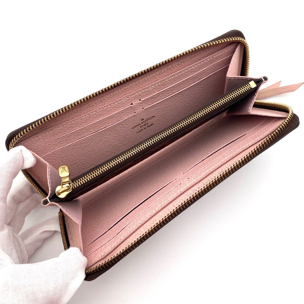 ルイヴィトン ダミエ ポルトフォイユ クレマンス 長財布 ローズバラ