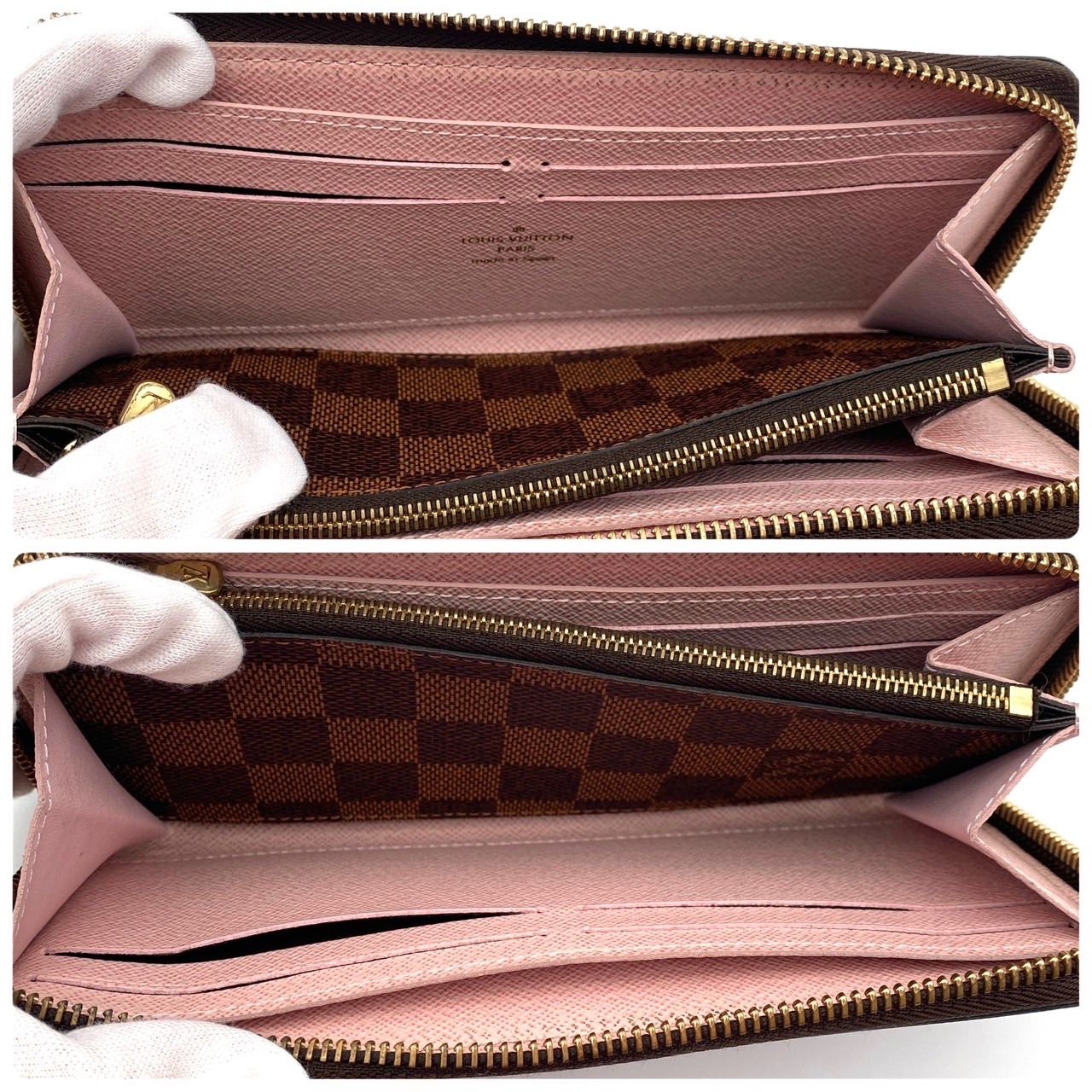 ルイヴィトン ダミエ ポルトフォイユ クレマンス 長財布 ローズバラ