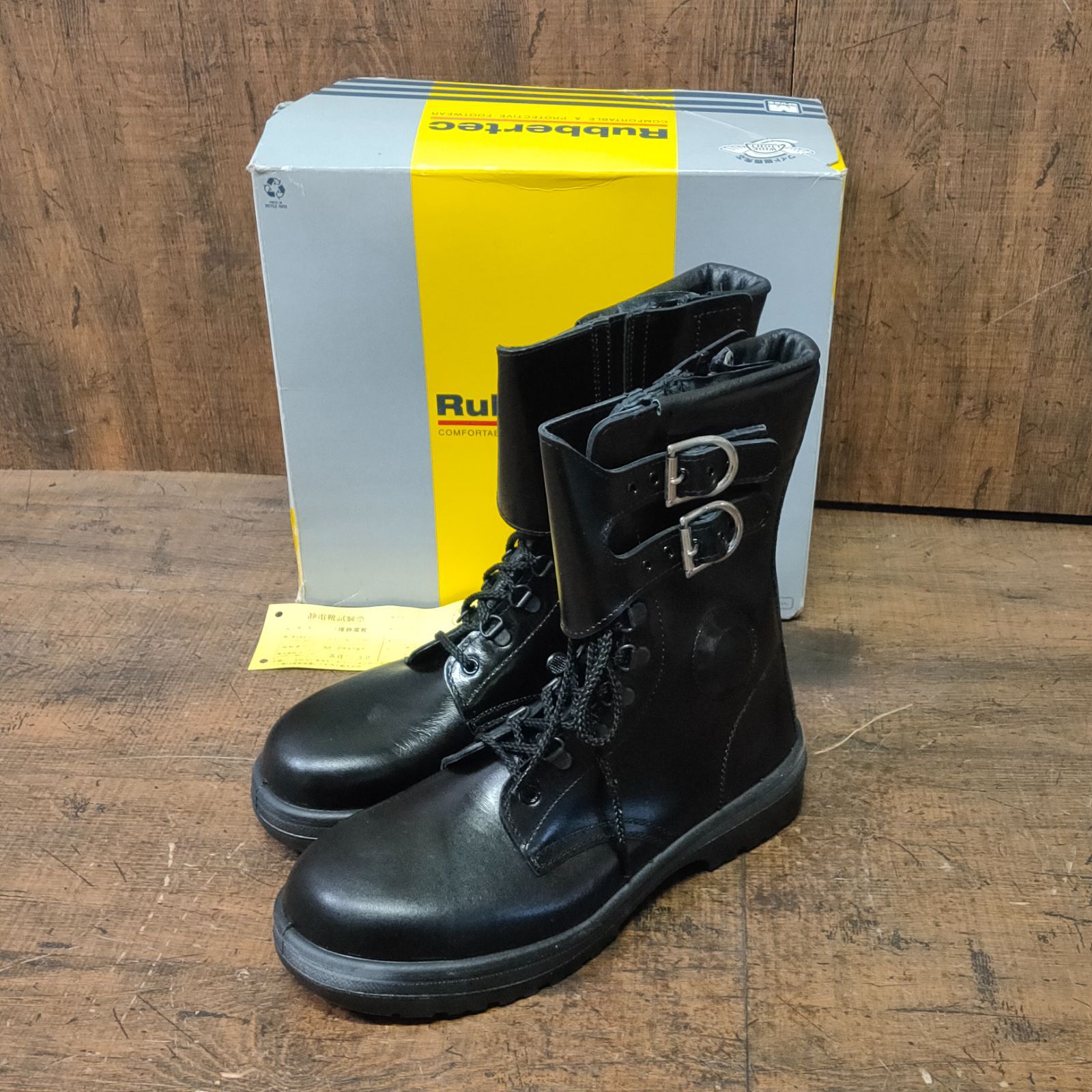 M1077☆未使用品 ミドリ Rubbertec 安全靴 ブーツ 26㎝ ブラック 