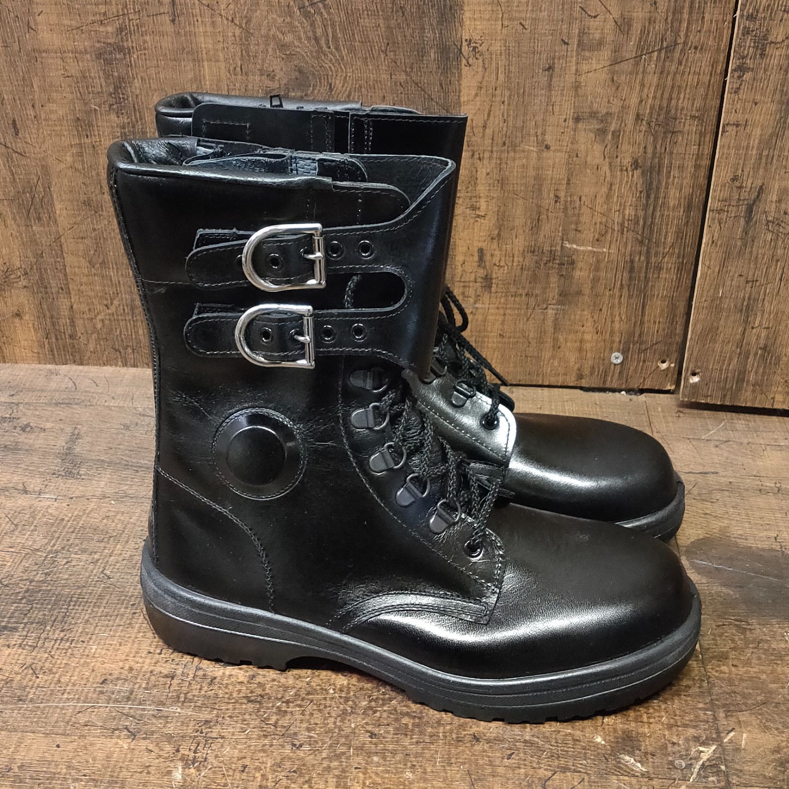M1077☆未使用品 ミドリ Rubbertec 安全靴 ブーツ 26㎝ ブラック 