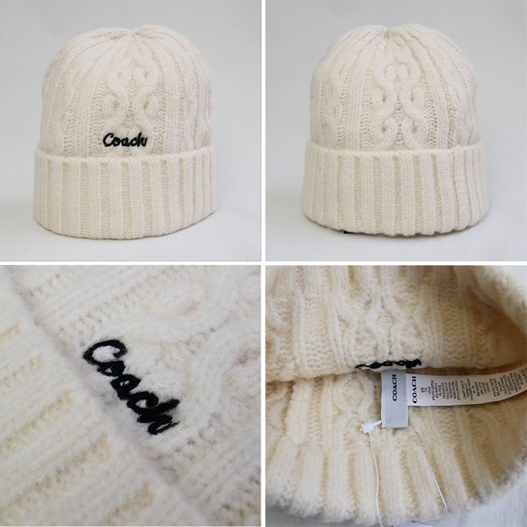 COACH コーチ エンブロイ ケーブル ニット ビーニー CCL47 刺繍 ニット