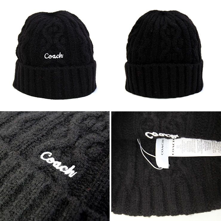 COACH コーチ エンブロイ ケーブル ニット ビーニー CCL47 刺繍 ニット