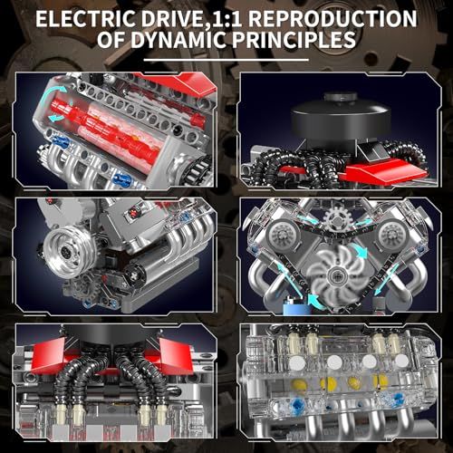 Mould King 10171 MOC テクニック LSX454（V8）8気筒エンジン 直列