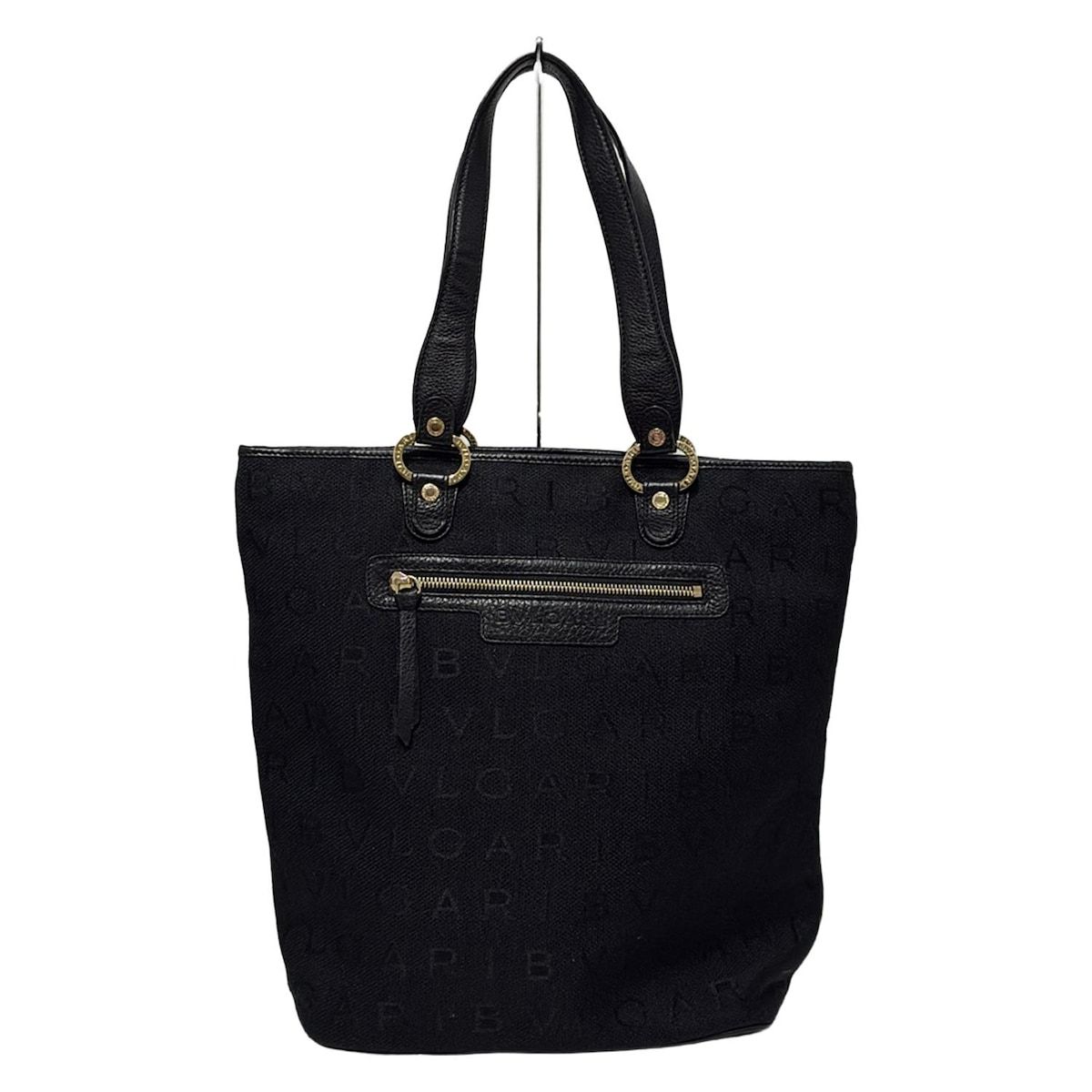 BVLGARI(ブルガリ) ショルダーバッグ美品 マキシロゴ 黒 レザー BVLGARI(ブルガリ) ショルダーバッグ美品 マキシロゴ 黒 レザー
