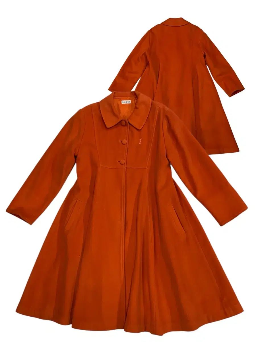 イヴ・サンローラン オレンジ色 コート XS - メルカリ