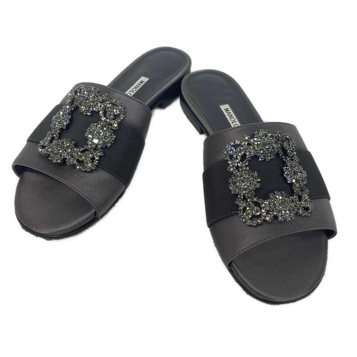 MANOLO BLAHNIK(マノロブラニク) サンダル 37 1/2 レディース - グレー