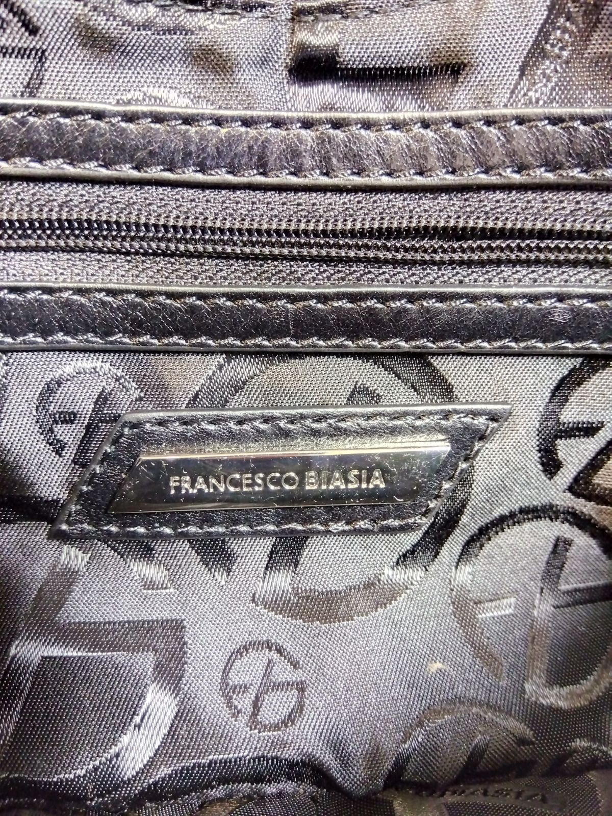 M20 FRANCESCO BIASIA フランチェスコビアジア バッグ 黒 革 編み込み