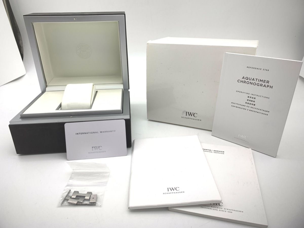  IWC アクアタイマー ブラック IW376804 ステンレススティール フィット感 自動巻き時計 腕時計(アナログ)