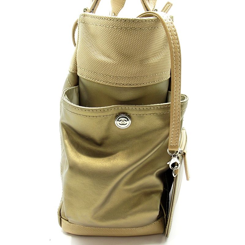 シャネル パリビアリッツトートGM A34210 コーティングキャンバス