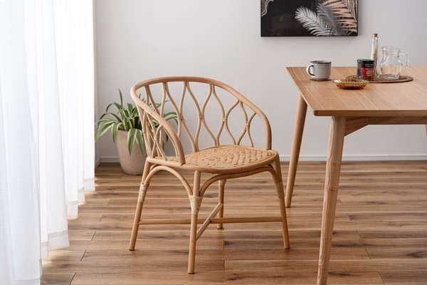 天然ラタンのサロンチェア（籐椅子）「W55×D55.5×H70×SH44.5cm」No.506