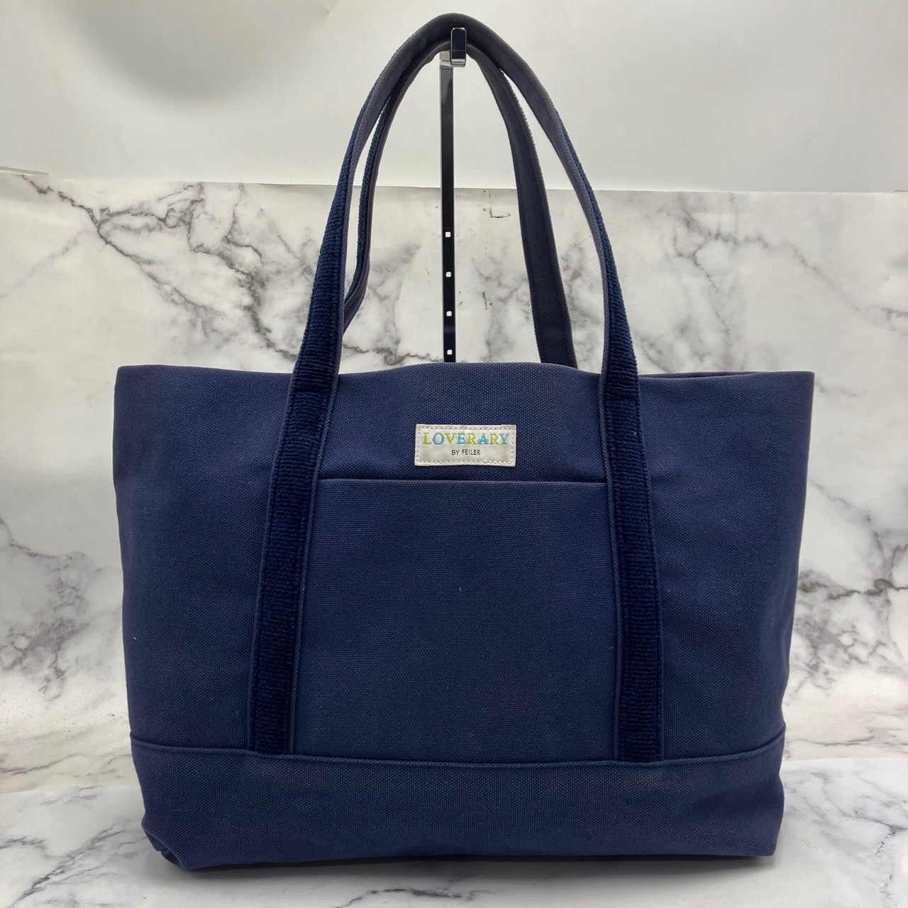 LOVERARY BY FEILERネイビー トートバッグ　M完売品 値下げ交渉可能】FEILER フェイラー LOVERARY オールドテディ ワッペン