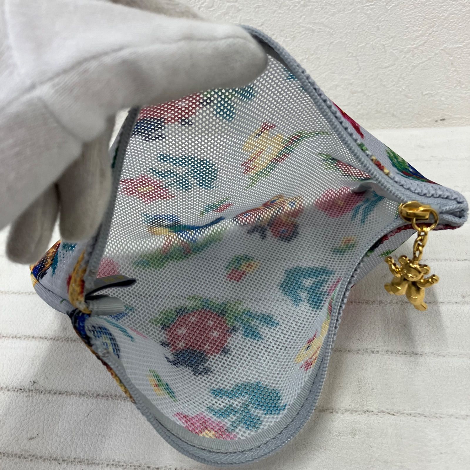 7656 良品 FEILER フェイラー HEIDE ハイジ メッシュポーチ シルバー