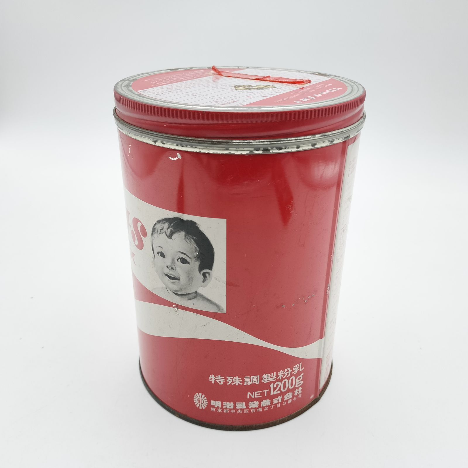 昭和53年当時物】明治コナミルク FM-S 1200g 大型の空き缶 1978年 昭和