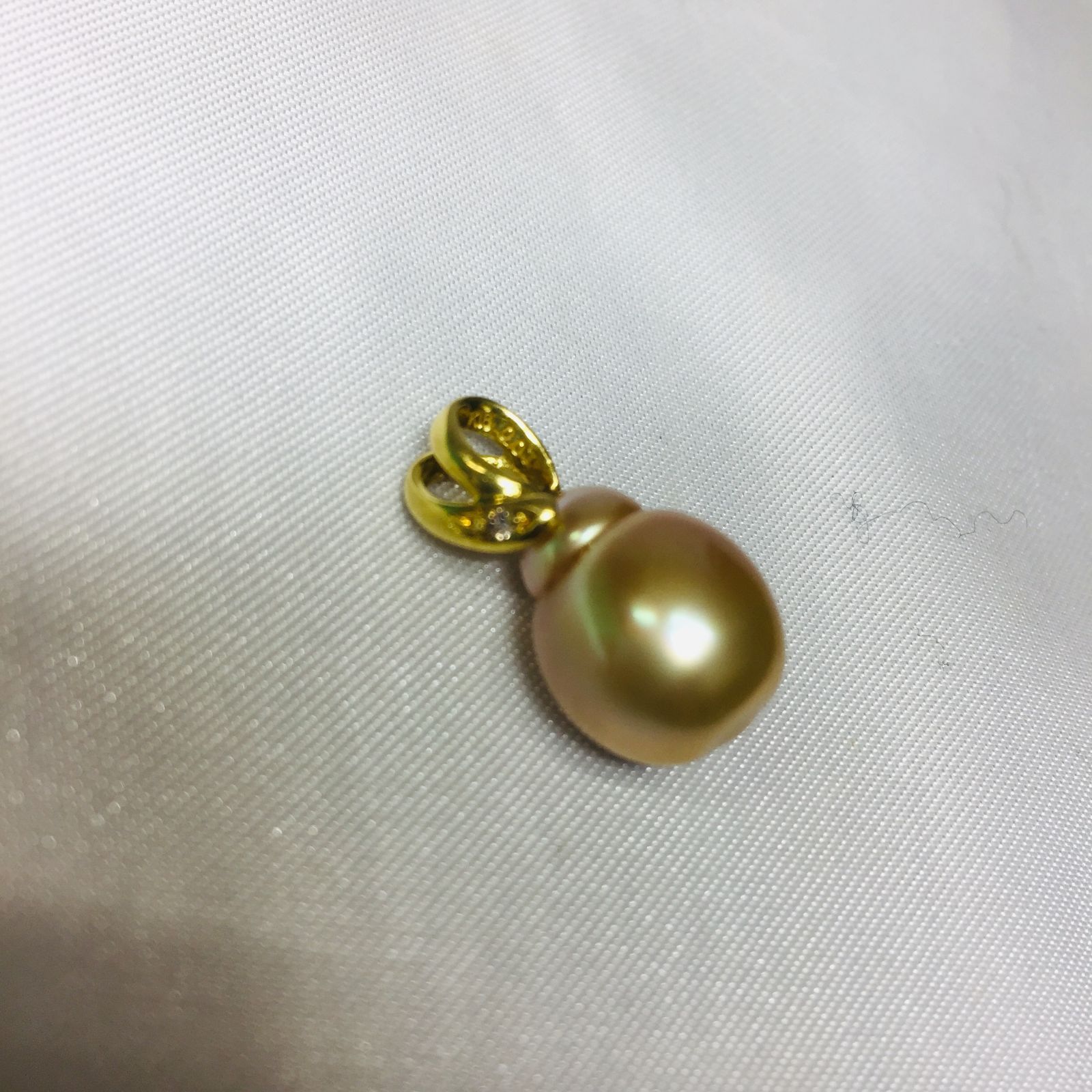 S【K18】K18刻印有り ダイヤ パール ペンダントトップ 18金 ジュエリー 
