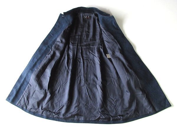 フランス製 agnes b. アニエスベー ベルベット/ベロア切替 丸襟 ウール