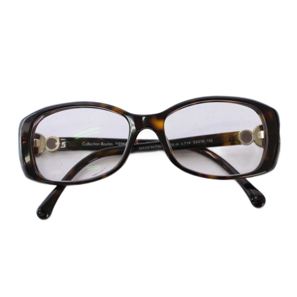 シャネル CHANEL ココマーク サングラス べっ甲柄 53□16 135 茶 3202