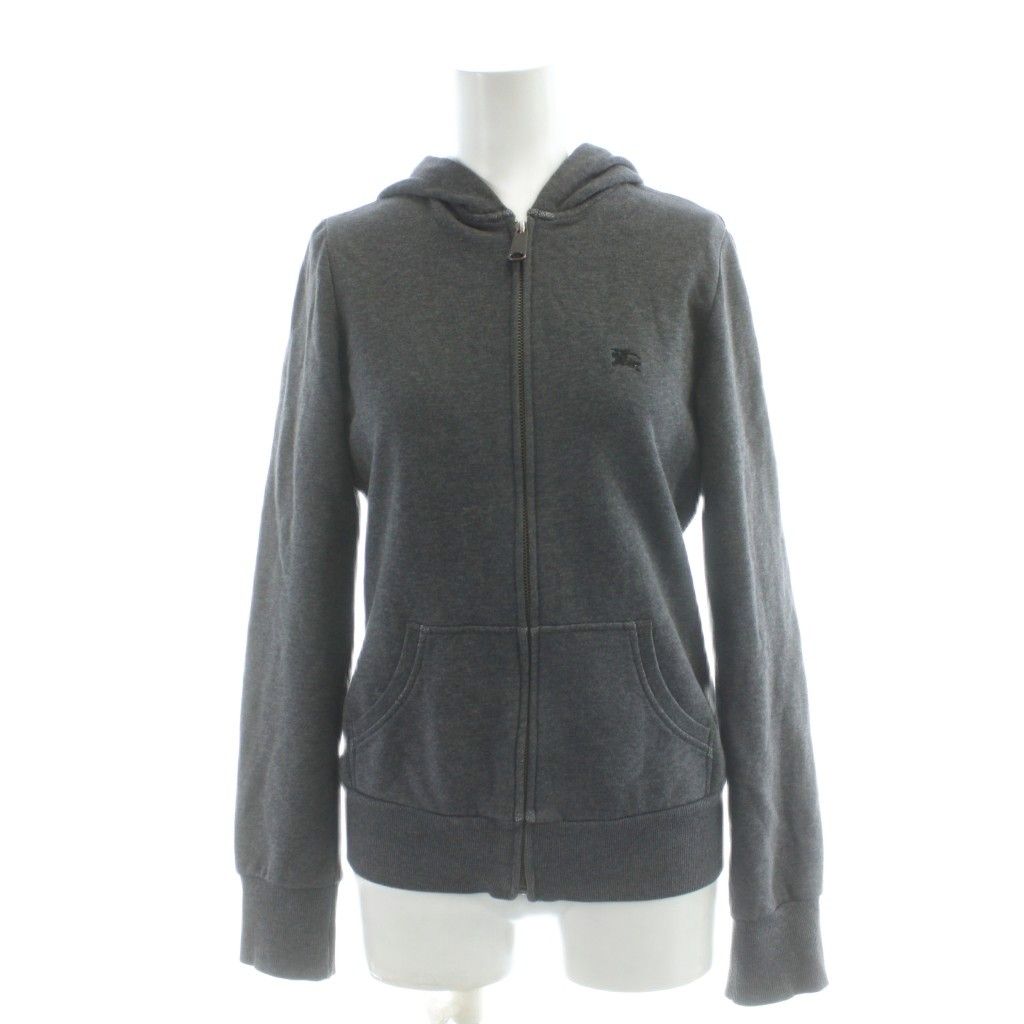 バーバリーブルーレーベル ラクーンファー ジップパーカー ホース刺繍