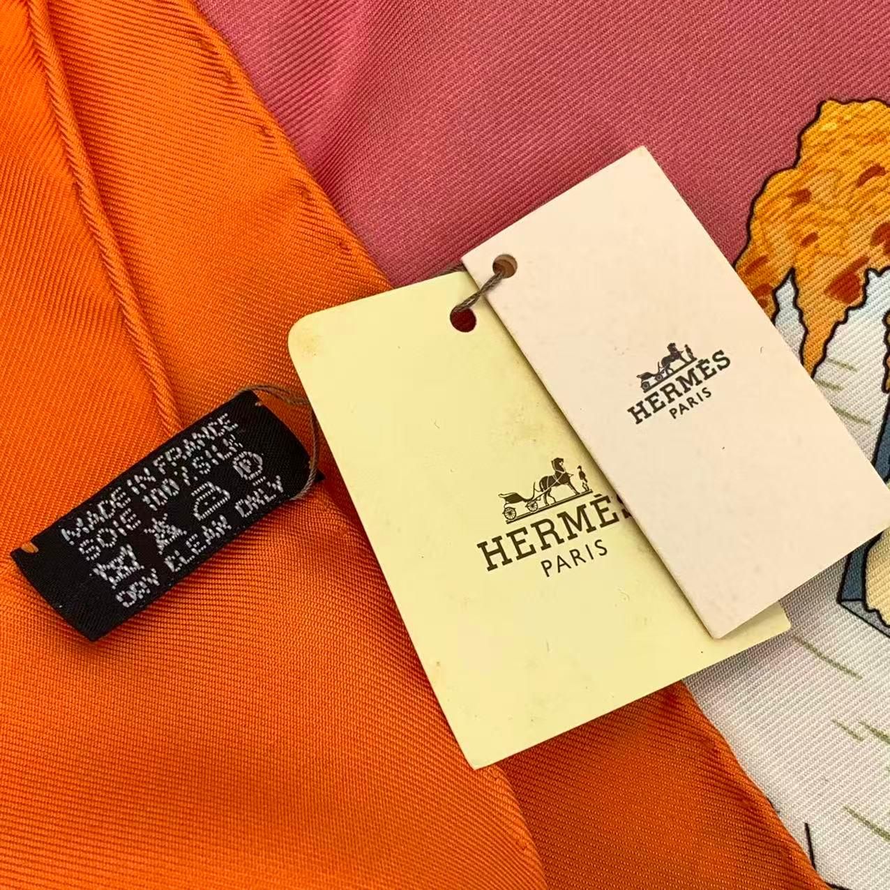 未使用品 HERMES エルメス カレ90 シルク100％ スカーフ LE FLEUVE 