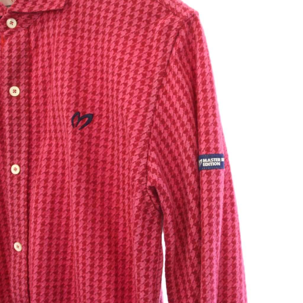 マスターバニー MASTER BUNNY シャツ 長袖 千鳥格子 6 ピンク 赤 /KH