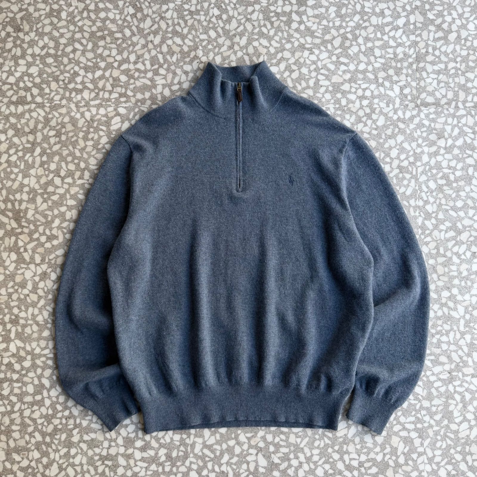POLO RALPH LAUREN ハーフジップ ニット エルボーパッチ POLO RALPH LAUREN / half zip wool knit ラルフローレン ハーフジップ