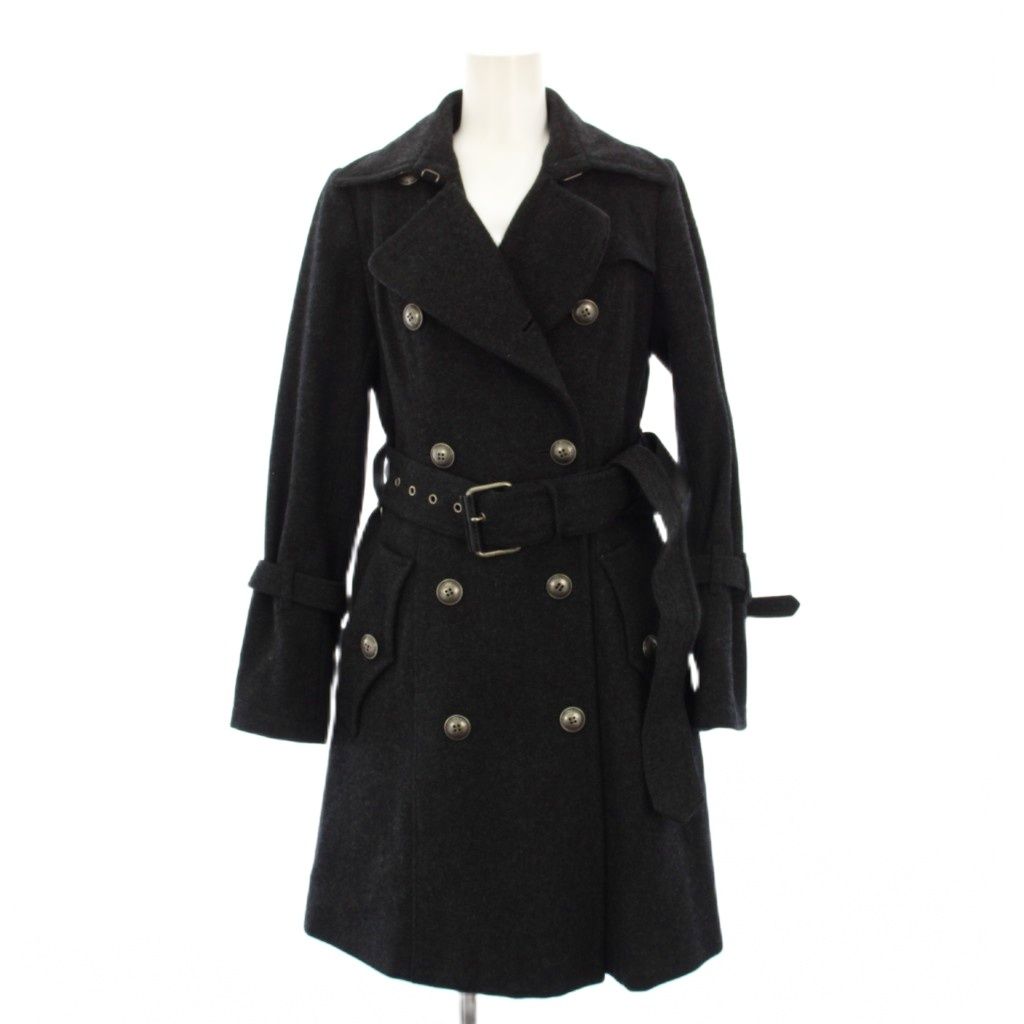 【Dokurl】バーバリーブルーレーベル黒のトレンチコート チェック柄裏地 バーバリーブルーレーベル BURBERRY BLUE LABEL トレンチコート