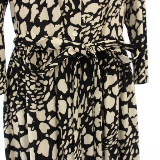 CORCOVADO コルコバード シャツワンピース 七分袖 ロング S 黒 白 /KH  