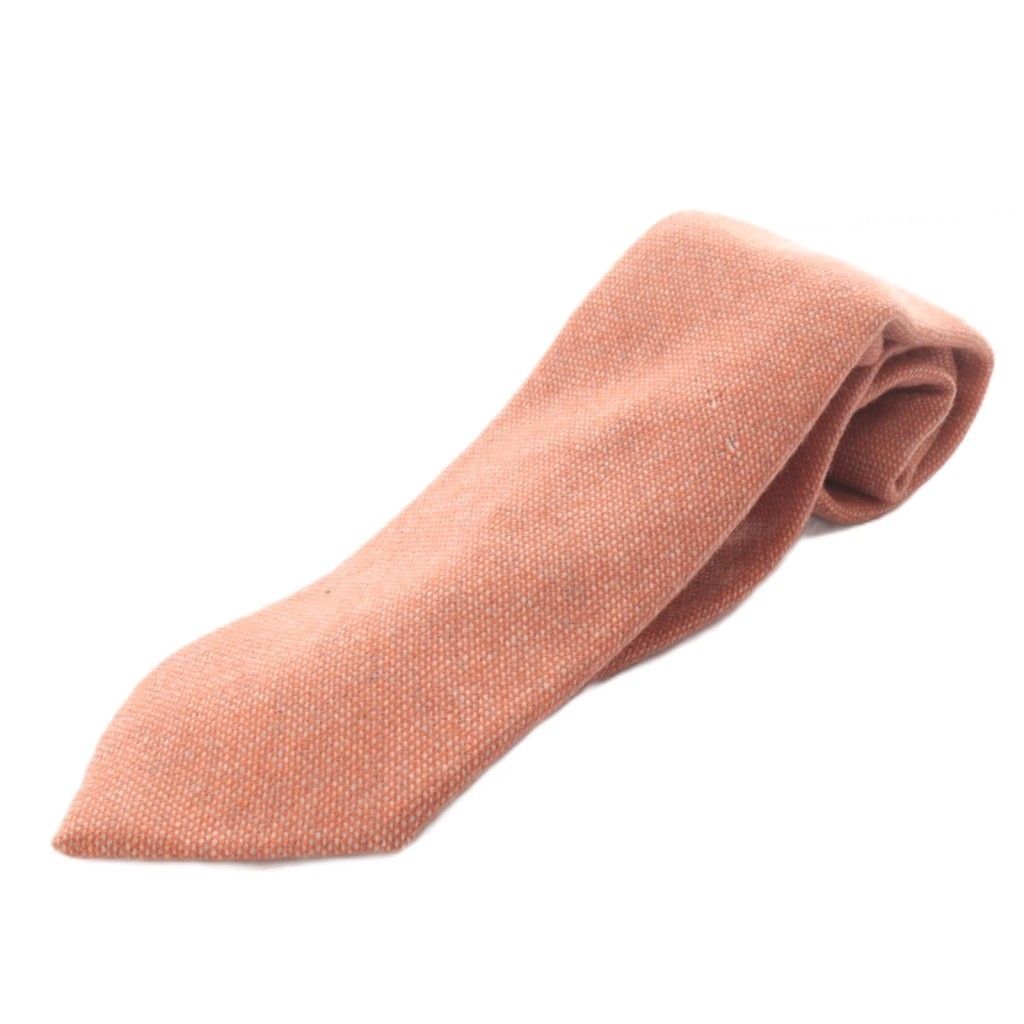 LUIGI BORRELLI／ルイジボレッリ／シルクソリッドタイ／オレンジ LUIGI