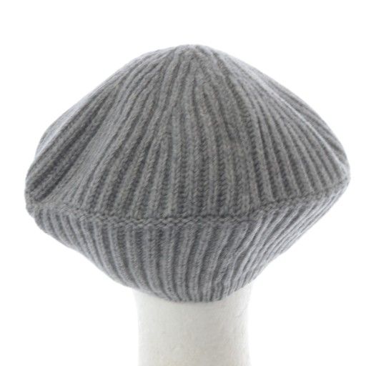 ガニー GANNI 帽子 ベレー帽 ニット ロゴ グレー A4430 /YO16 - メルカリ