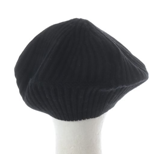 ガニー GANNI 帽子 ベレー帽 ニット ロゴ ブラック A4430 /YO17 - メルカリ