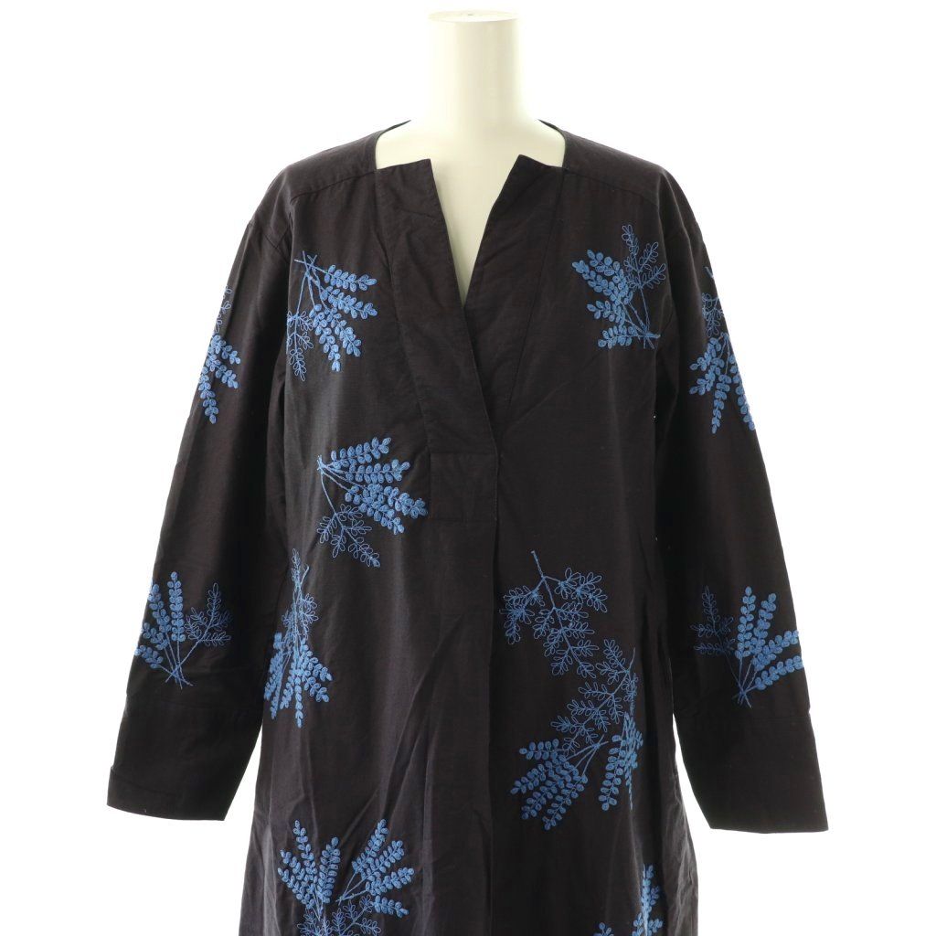 ヌキテパ NE QUITTEZ PAS! 24AW Cotton Linen Plants Embroidery Dress  