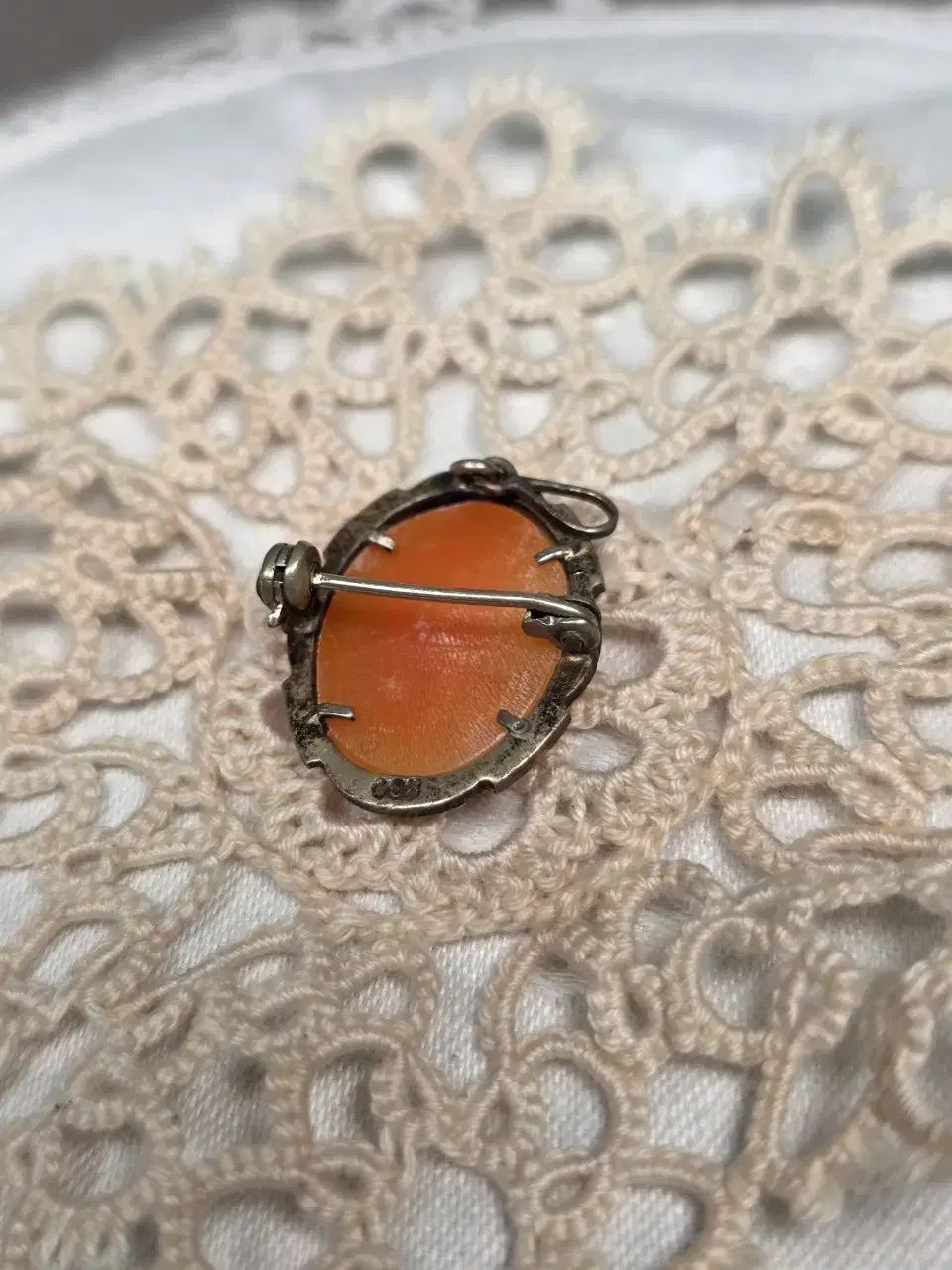 アンティーク シェル カメオ ブローチ アンティーク エンティック