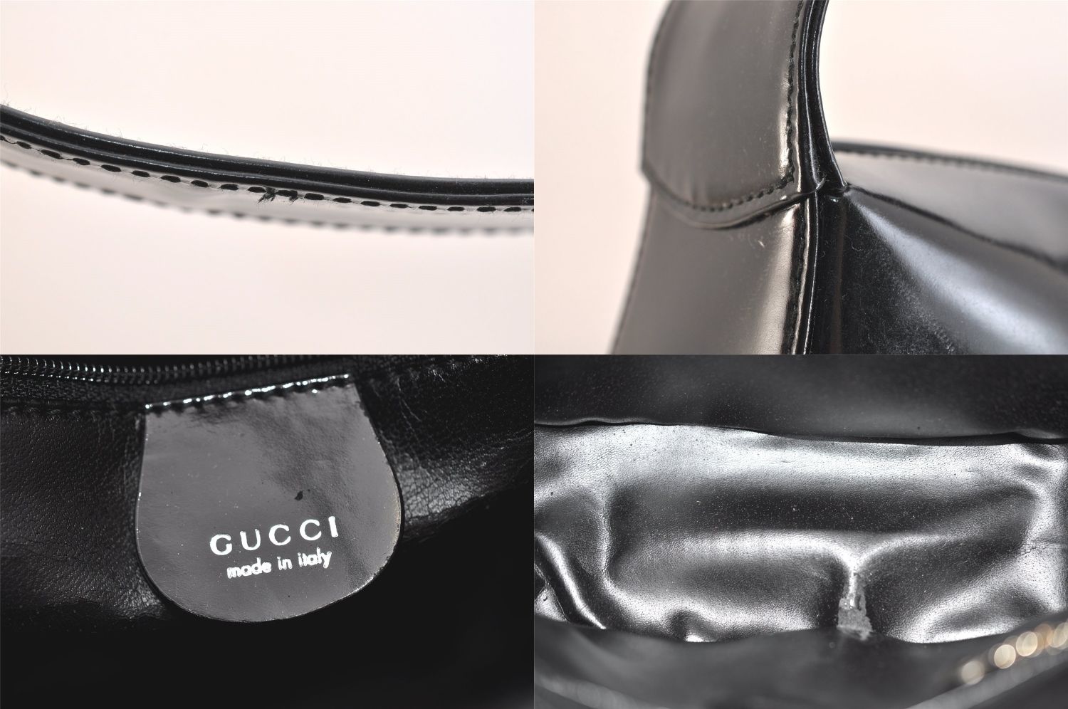 GUCCI グッチ ヴィンテージ エナメル ショルダーハンドバッグ 財布