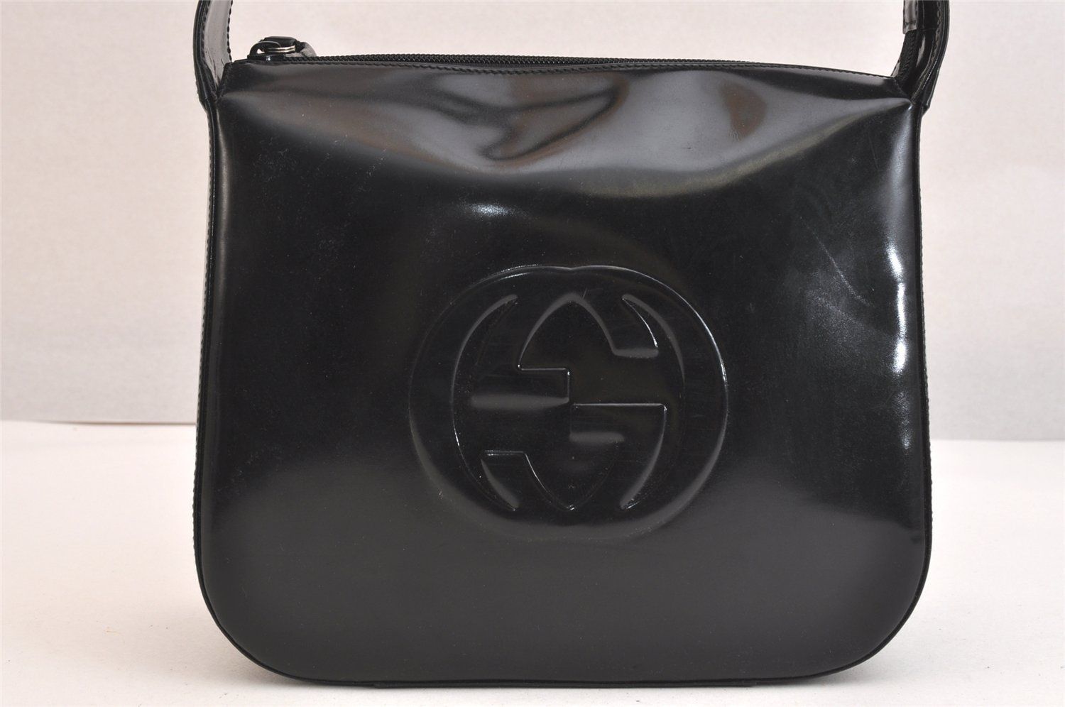 GUCCI グッチ ヴィンテージ エナメル ショルダーハンドバッグ 財布