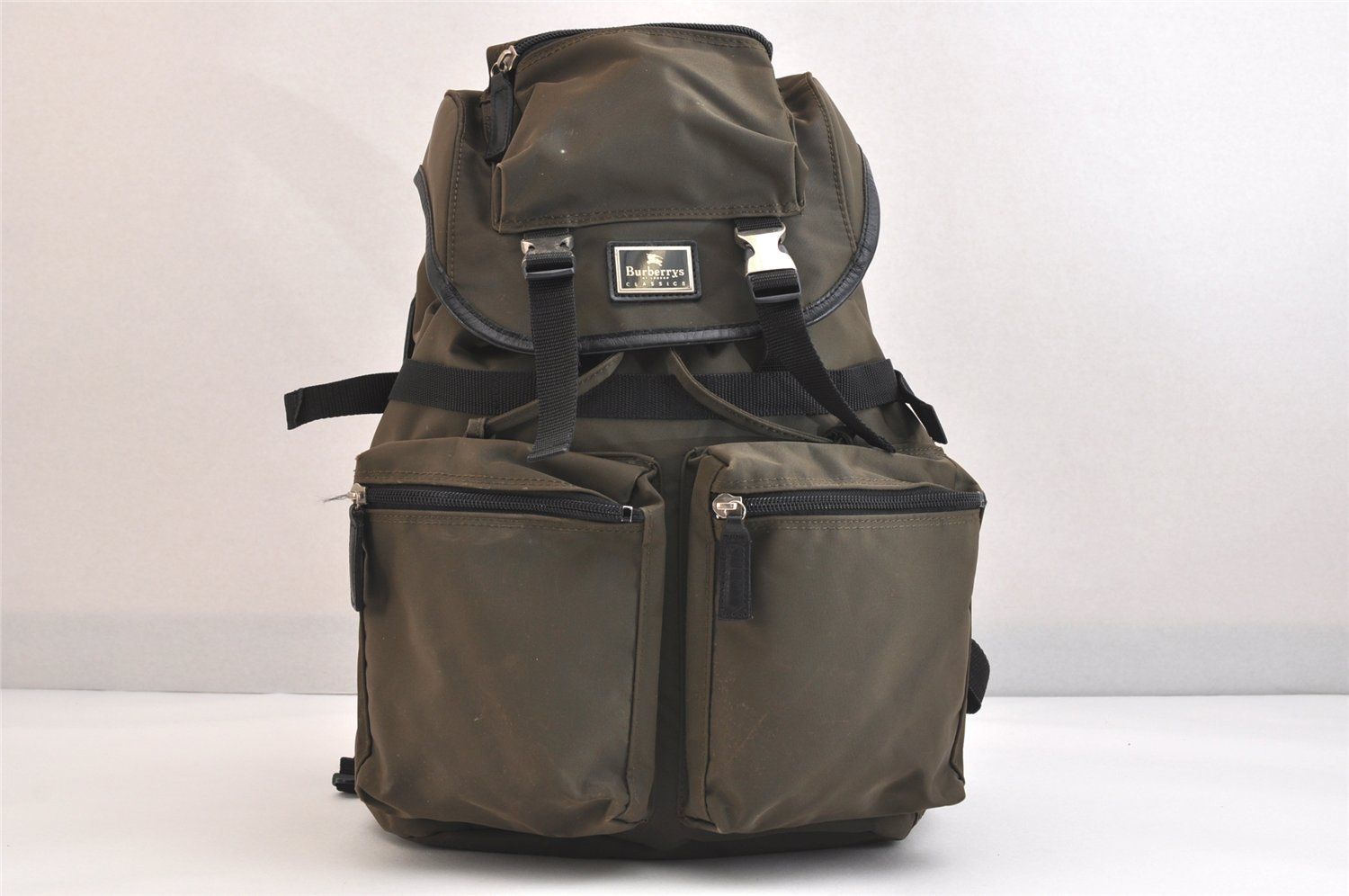 Burberrys バーバリーズ ヴィンテージ ナイロン レザー 巾着型 バック 