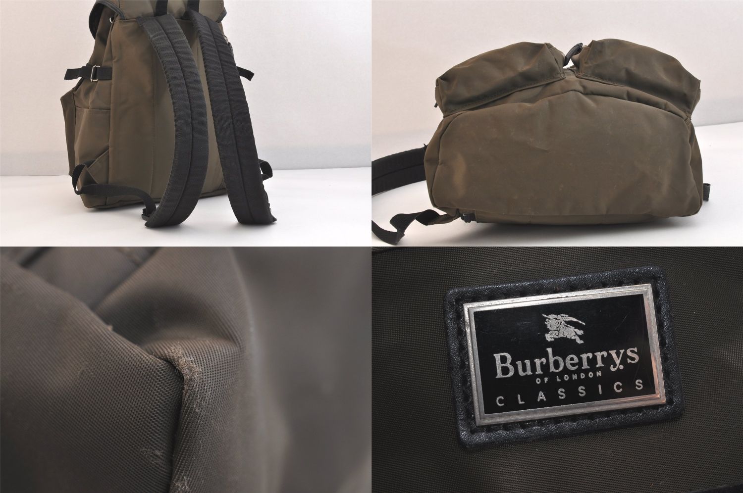 Burberrys バーバリーズ ヴィンテージ ナイロン レザー 巾着型 バック 