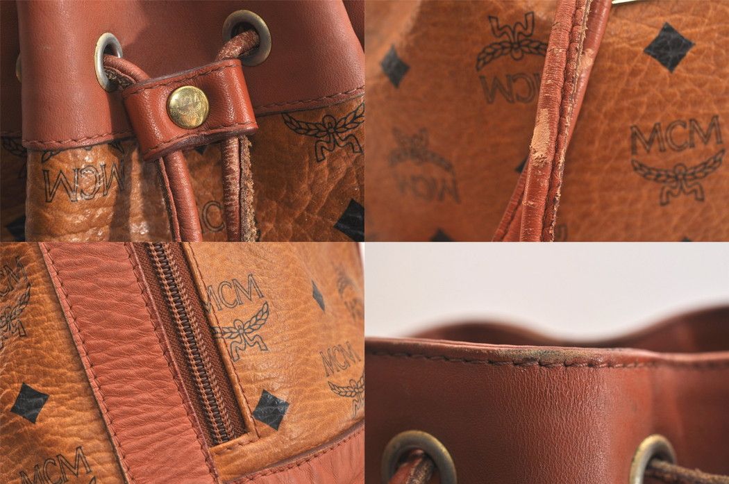 MCM エムシーエム ヴィセトス ヴィンテージ レザー 巾着型 ショルダー