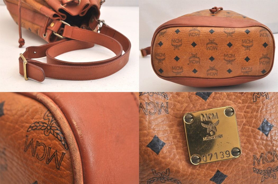 MCM エムシーエム ヴィセトス ヴィンテージ レザー 巾着型 ショルダー