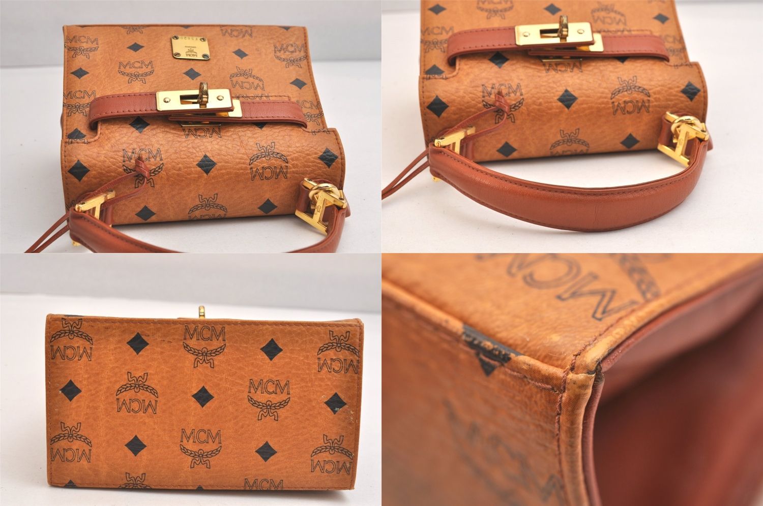 MCM エムシーエム ヴィセトス ヴィンテージ レザー ハンドバッグ 財布