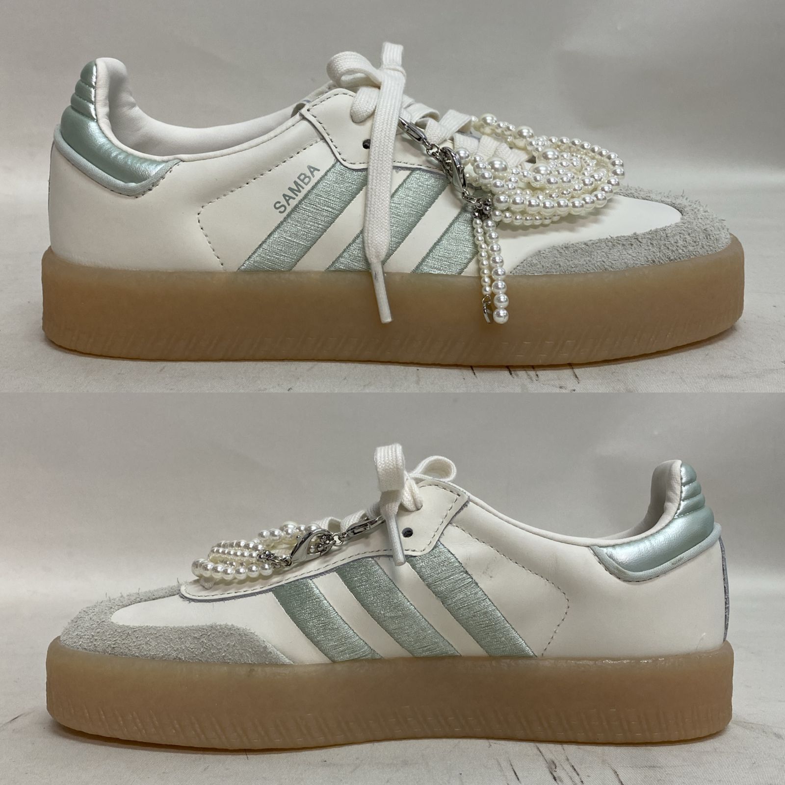 浜館80-2200] adidas ORIGINALS SAMBAE W LINEN GREEN METALLIC 