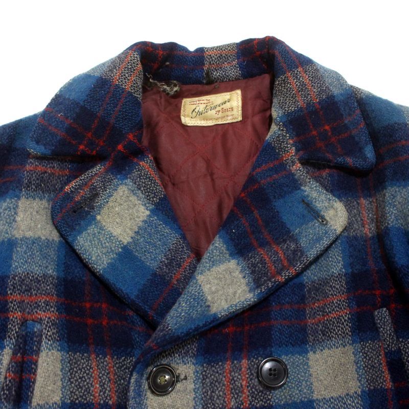 50s hercules ピーコート マッキーノ オンブレ シャドーチェック 50s USA製 vintage HERCULES チェック柄 ダブルブレスト マッキーノ