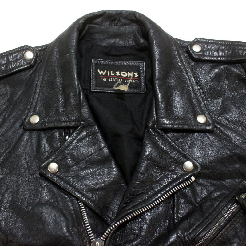 オーバーサイズ　ダブルライダース　レザージャケット　wilsons 3XL 90s vintage WILSONS レザー ダブルライダースジャケット メンズ XL