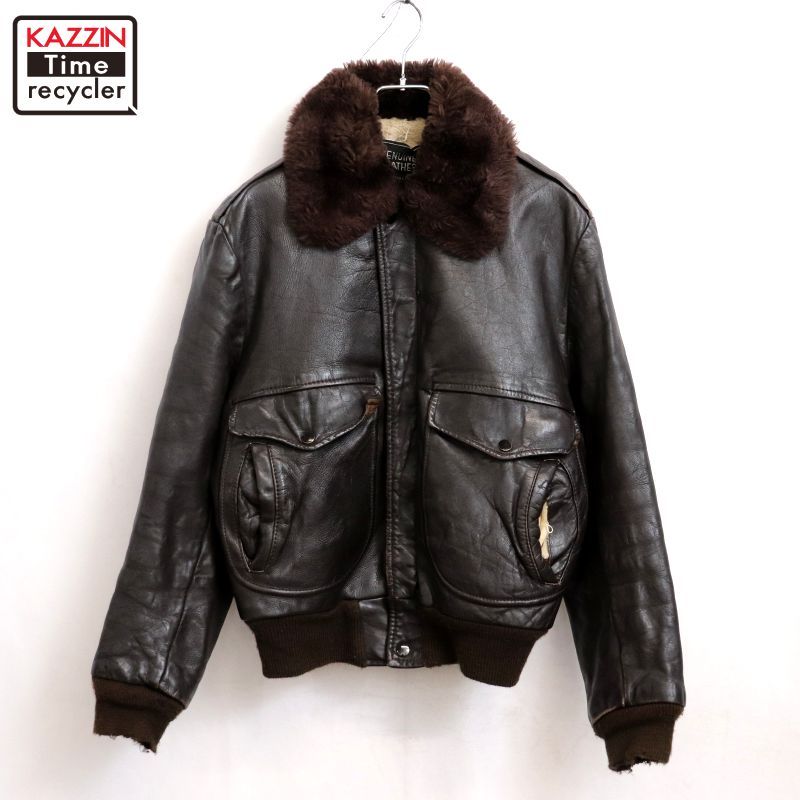 70s USA製 vintage G-1タイプ 裏地ボア フライト レザージャケット