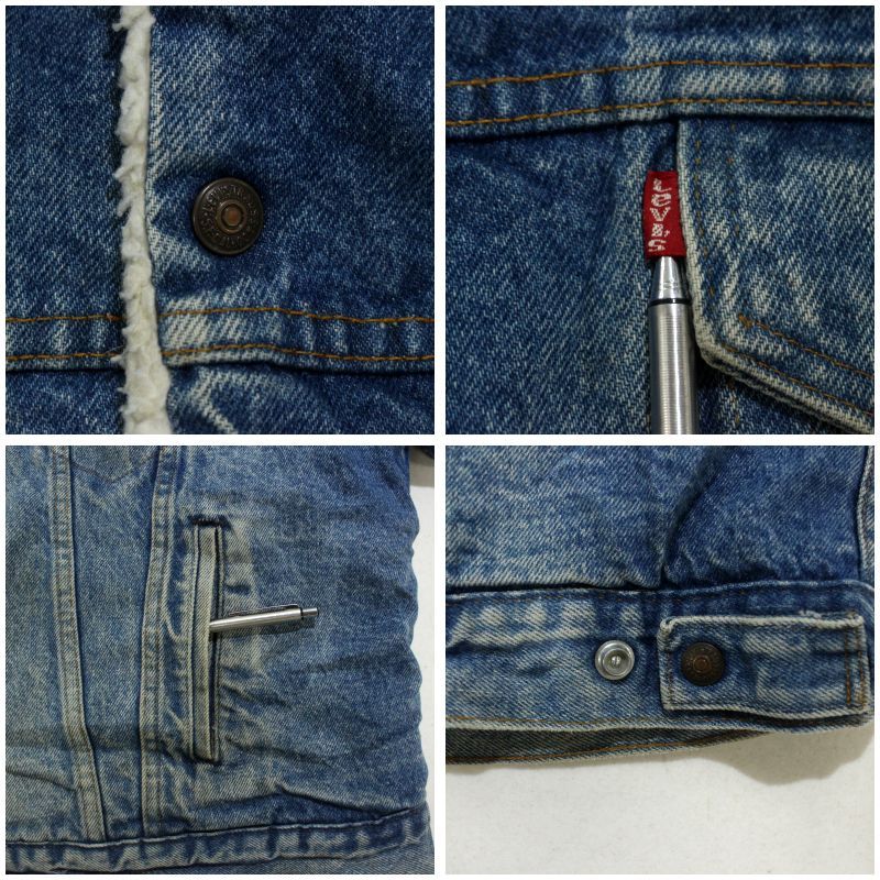 80s USA製 vintage Levi's 70608 ボア デニムジャケット メンズ 表記50