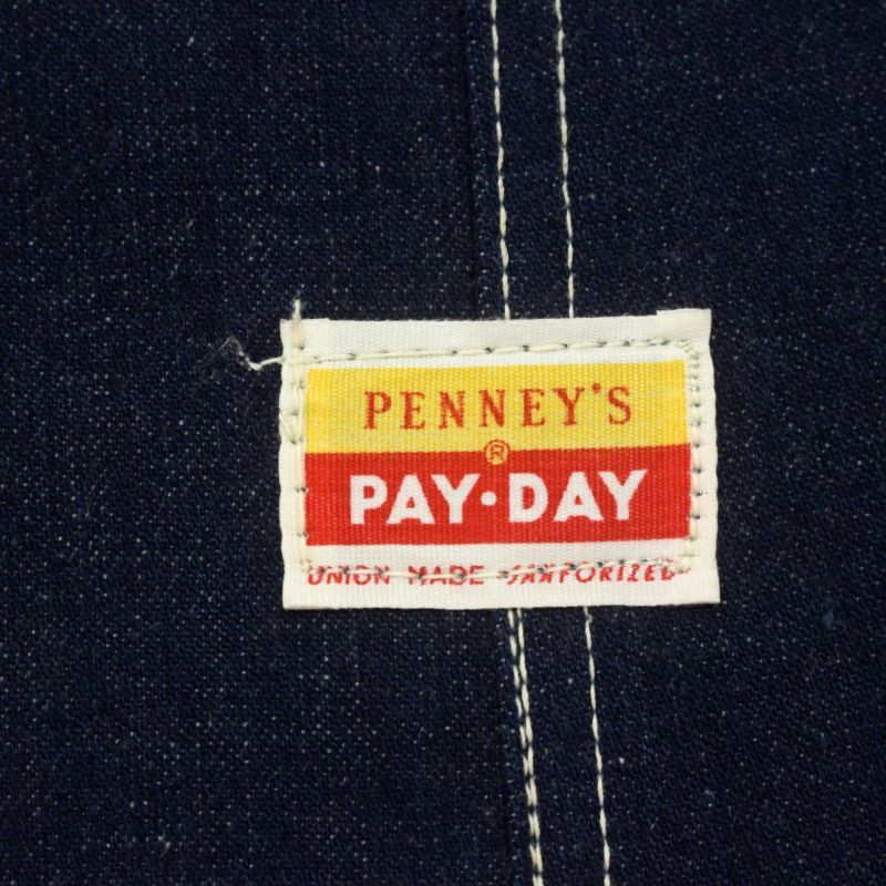 DEADSTOCK 50s vintage PAYDAY デニム オーバーオール メンズ 表記W36