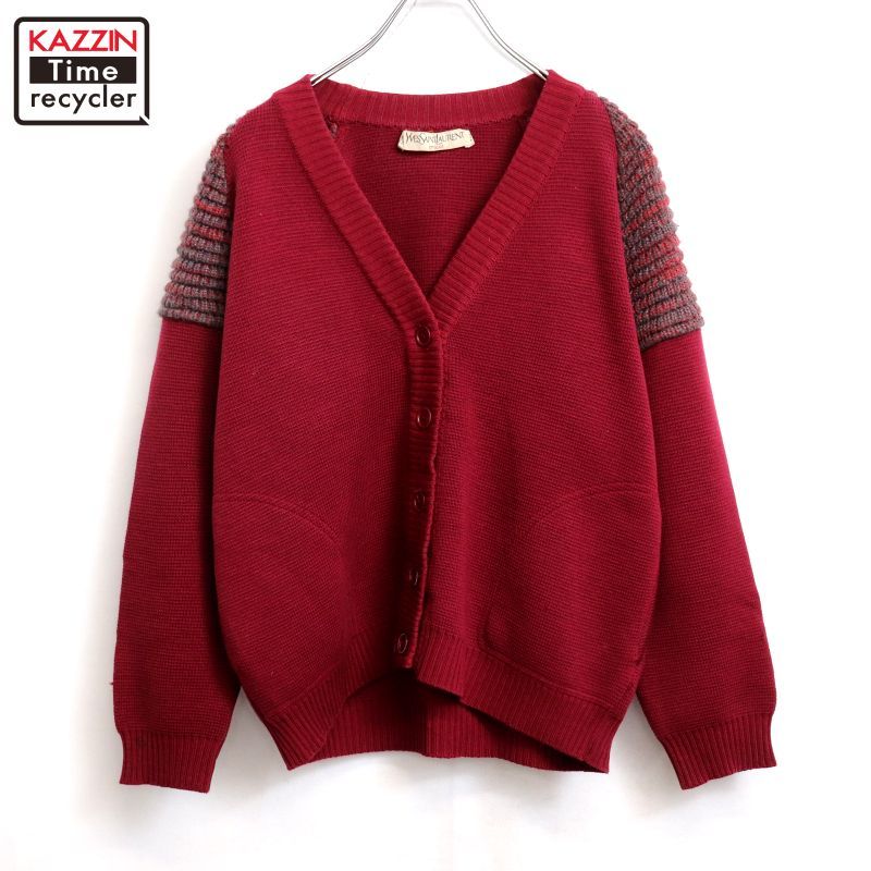 80s vintage YVES SAINT LAURENT デザイン ニットカーディガン