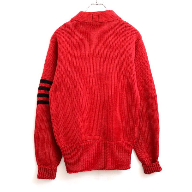 40s vintage Vネック ウール レタード ニットセーター メンズ Sサイズ