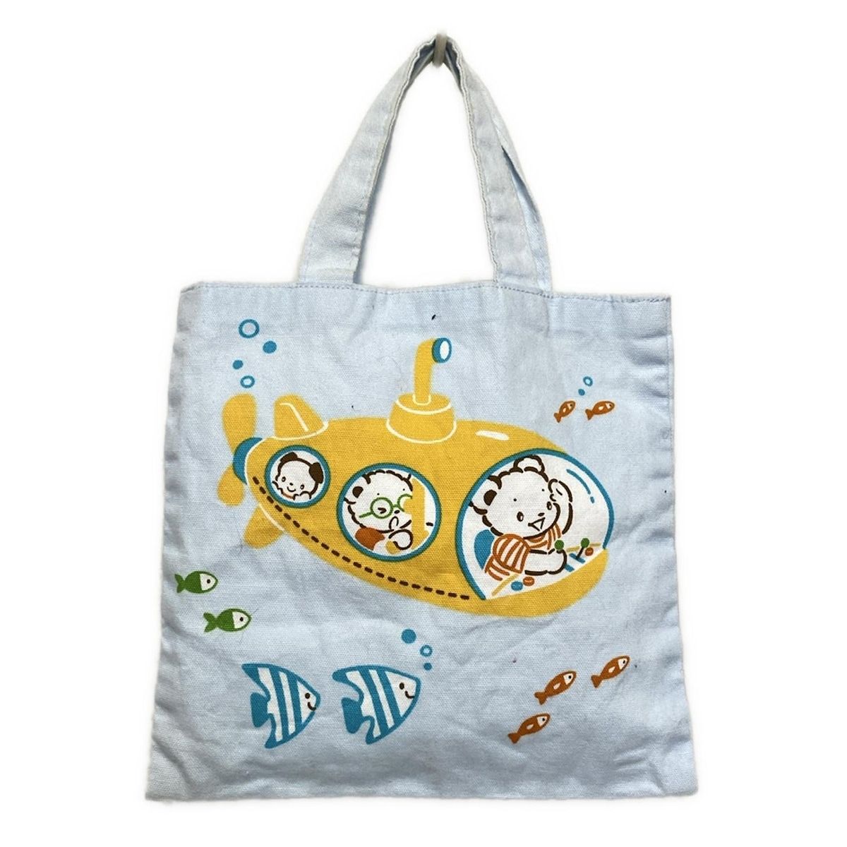 familiar(ファミリア) トートバッグ - ライトブルー×ダークイエロー