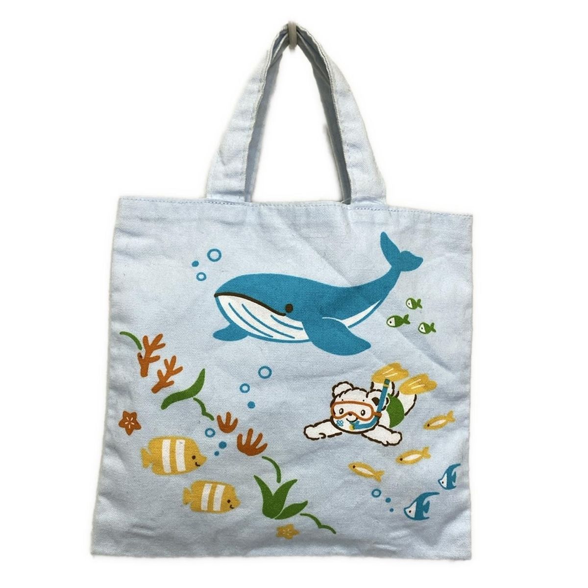 familiar(ファミリア) トートバッグ - ライトブルー×ダークイエロー