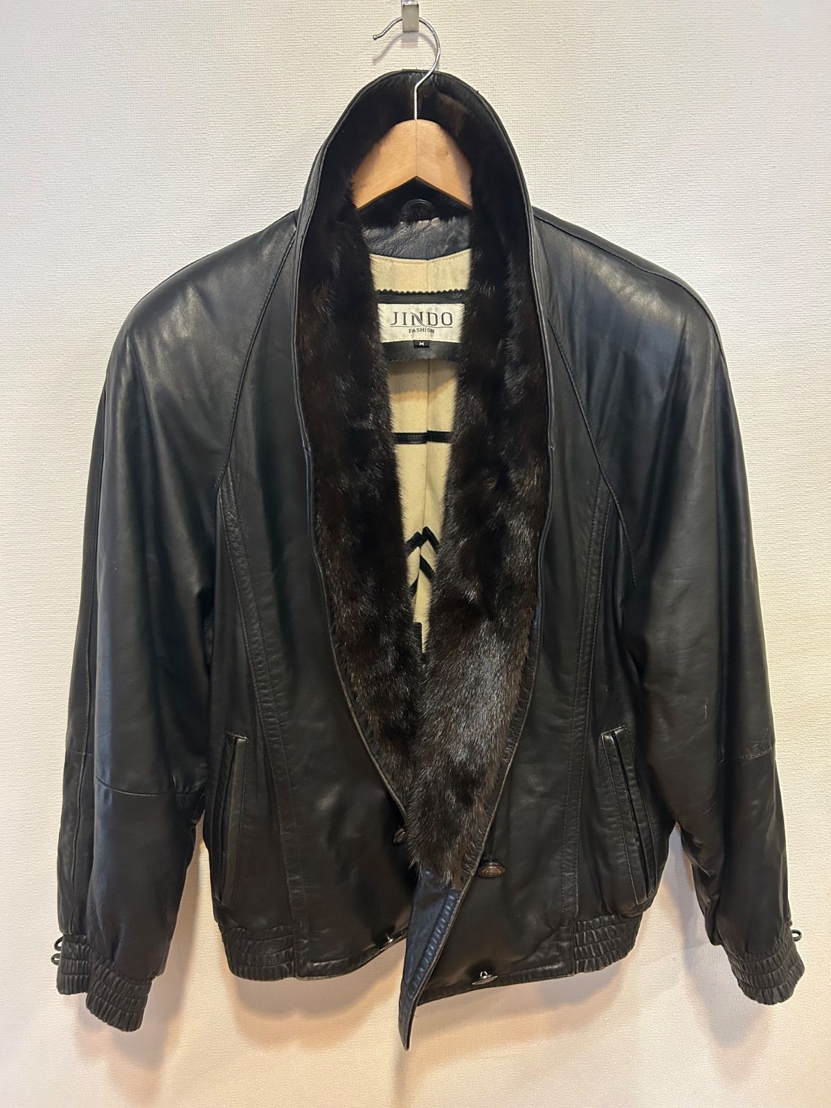 リバーシブル】JINDO メンズラムレザー＆ミンクリバーシブルジャケット