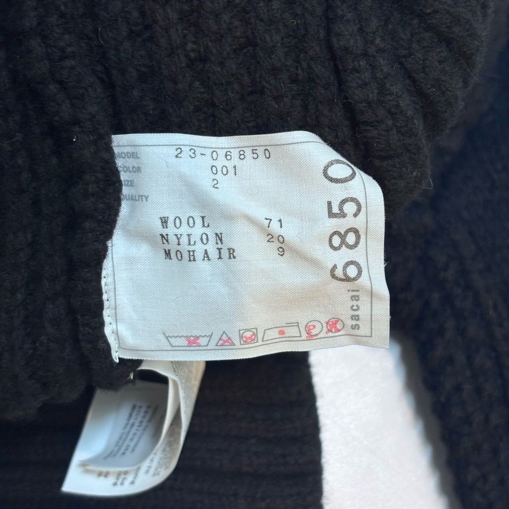 sacai サカイ 23AW Mohair Knit Blouson ニット 23-06850 ブラック